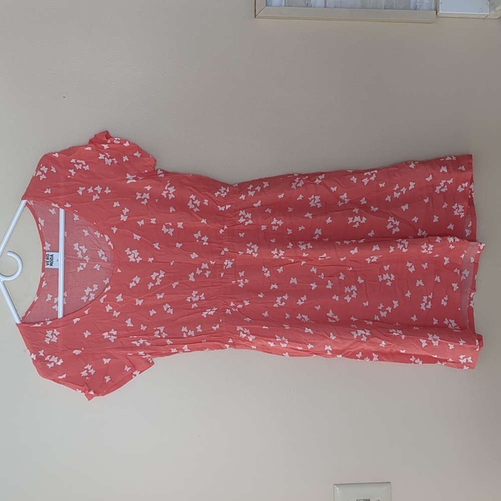 XS Butterfly Short Dress Vero Moda Mini Peach